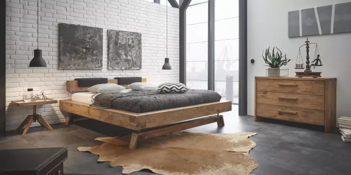 Oak-Wild Vintage von Hasena Einzelbetten Massivholz-Vintage-Bett Oak-Wild Vintage von Hasena