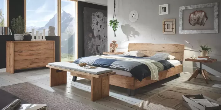 Oak-Wild Vintage von Hasena Einzelbetten Massivholz-Vintage-Bett Oak-Wild Vintage von Hasena
